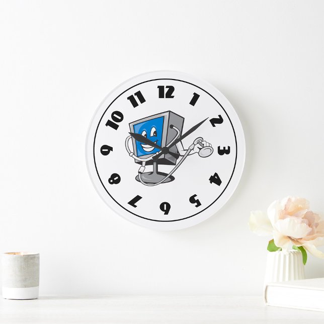 Grande Horloge Ronde Moniteur With A Stéthoscope Clock (Créateur téléchargé)