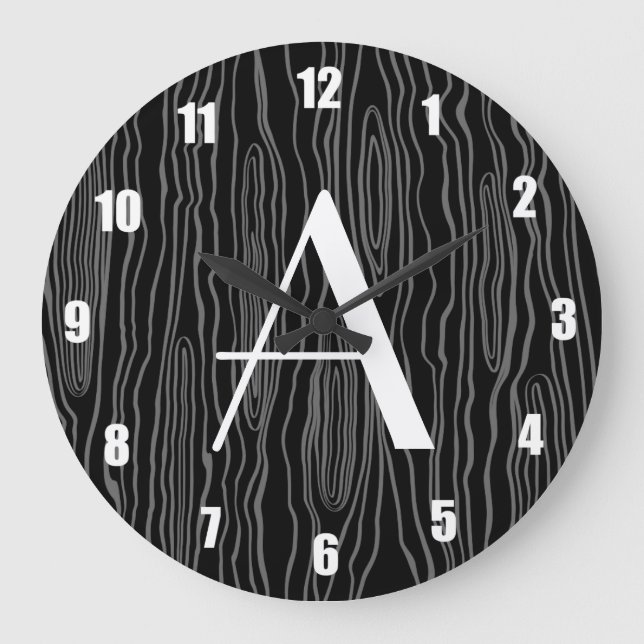 Grande Horloge Ronde Monogram black faux bois (Recto)