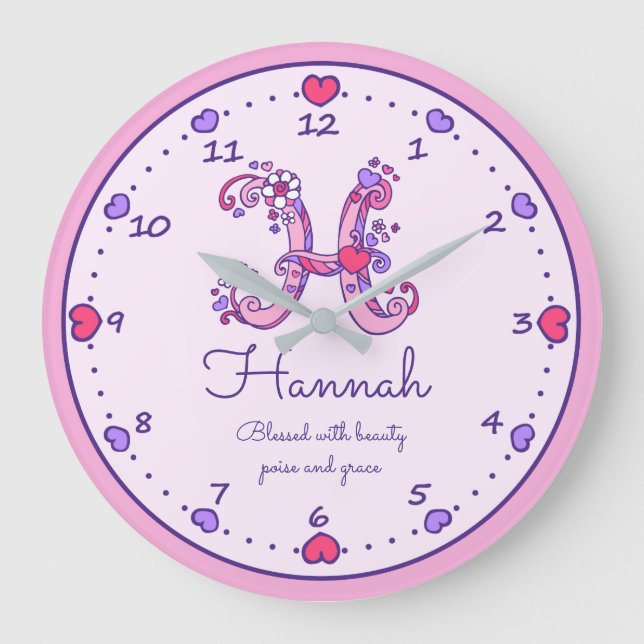 Grande Horloge Ronde Monogram H Hannah hearts name meaning clock (Recto)