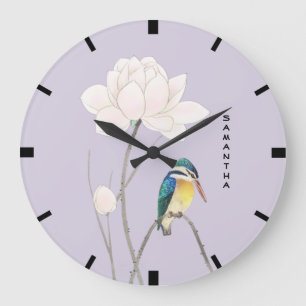 Grande Horloge Ronde Monogram Japanese Vintage Kingfisher Wall Clock