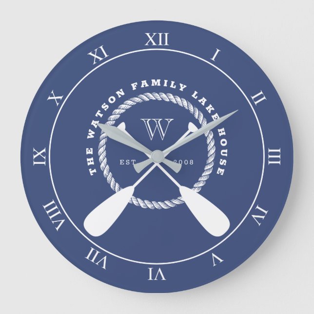 Grande Horloge Ronde Monogramme bleu à pédales nautiques (Recto)