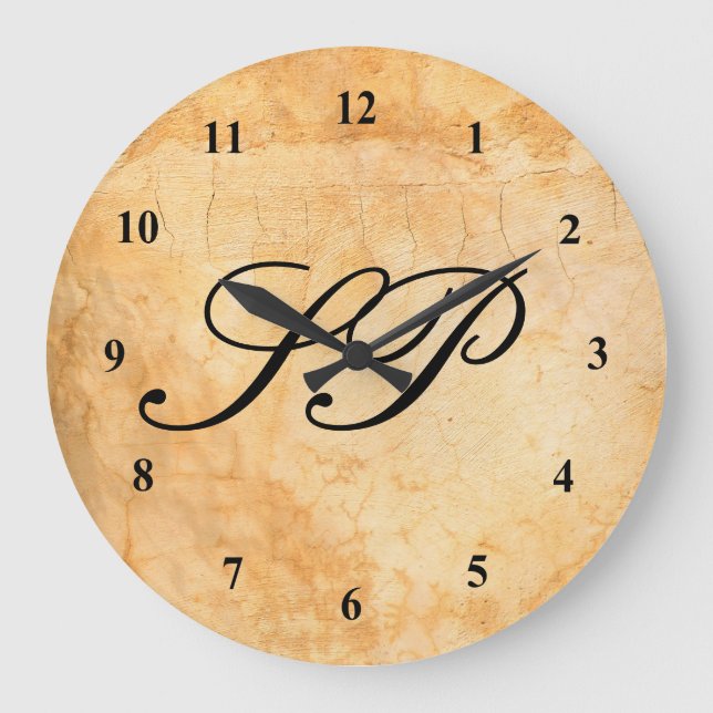 Grande Horloge Ronde monogramme Brown en terre cuite (Recto)