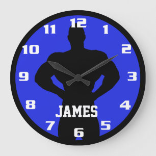 Grande Horloge Ronde Monogramme de gymnase de fitness de bodybuilder co