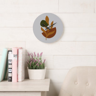 Grande Horloge Ronde Monogramme Moderne Boho