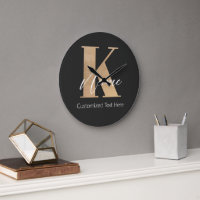 Monogramme moderne Initiale K & Nom Personnalisé