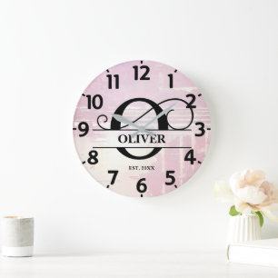 Grande Horloge Ronde Monogramme O en lavande pâle délavé