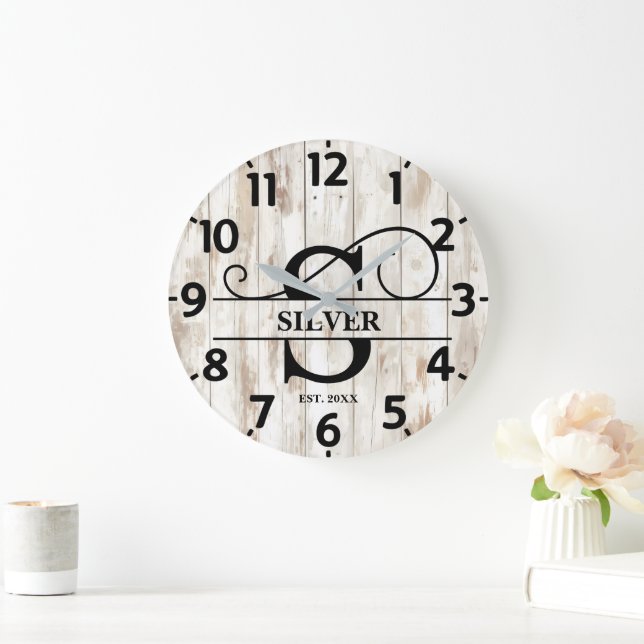 Grande Horloge Ronde Monogramme Rustique (Maison)