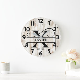 Grande Horloge Ronde Monogramme rustique