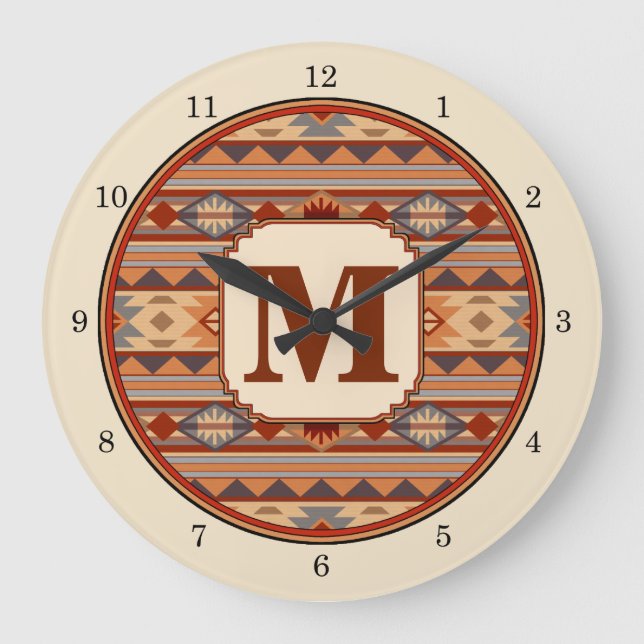 Grande Horloge Ronde Monogramme Tan Design Sud-Ouest (Recto)