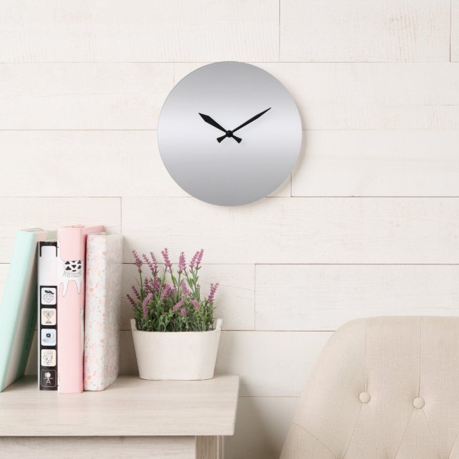 Grande Horloge Ronde Monogramme Turquoise gris rustique (Salle de lecture)