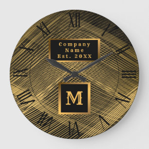 Grande Horloge Ronde Monogrammed d'or noir