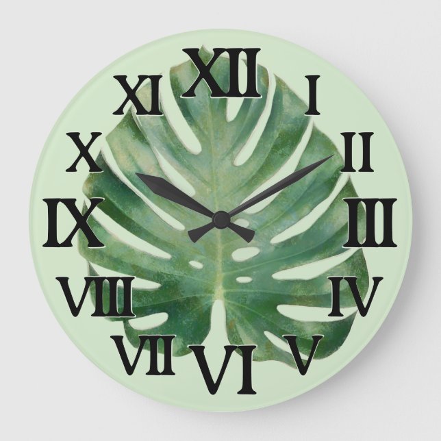 Grande Horloge Ronde Monstera Leaf (Recto)
