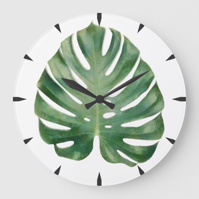 Grande Horloge Ronde Monstera Leaf (Recto)