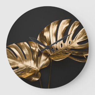 Grande Horloge Ronde Monstère d'or : Composition artistique luxueuse