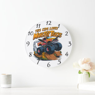 Grande Horloge Ronde Monstrous Truck Conquiert Dirt Pile