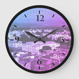 Grande Horloge Ronde Montre de ville de Nafplion Grèce vintage