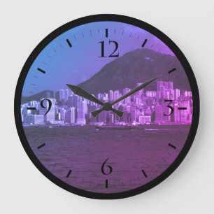 Grande Horloge Ronde Montre gratte-ciel de la baie de Hong Kong Chine v