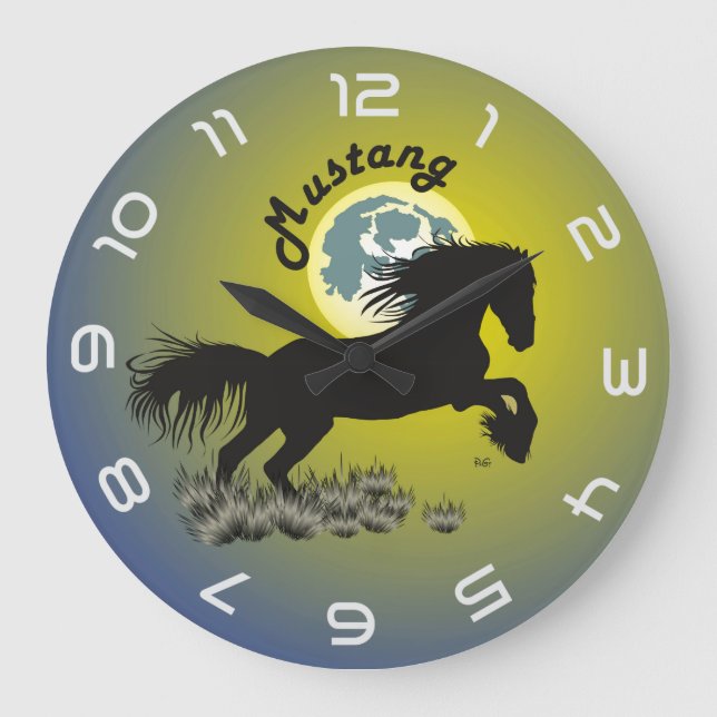 Grande Horloge Ronde Montre Mustang (Recto)