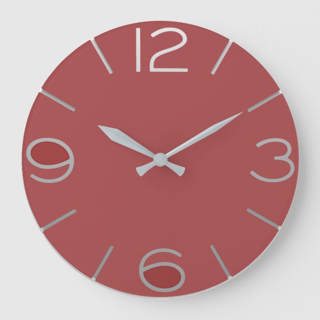 Grande Horloge Ronde Montre rouge à grand chiffre (Recto)