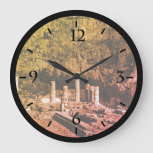 Grande Horloge Ronde Montre Temple d'Apollon Delphes Grèce Vintage