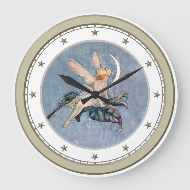 Grande Horloge Ronde Moon Fairy Silver Star Clock (Recto)