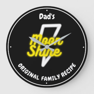 Grande Horloge Ronde Moonshine White Lightning Nom de l'effet néon