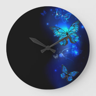 Grande Horloge Ronde Morpho Butterfly in the Dark Background