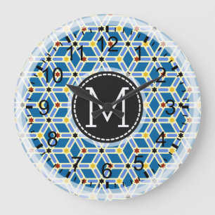 Grande Horloge Ronde Mosaic Moderne Monogramme #2