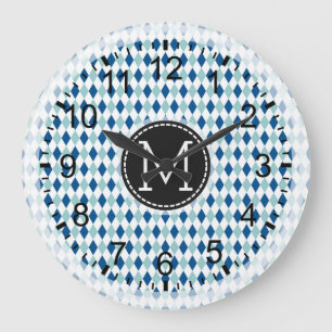 Grande Horloge Ronde Mosaic Moderne Monogramme #6