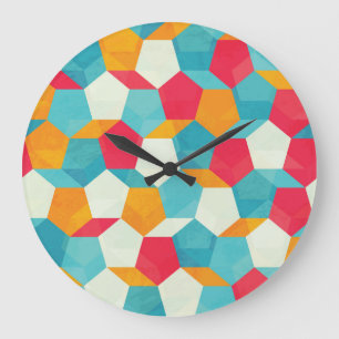 Grande Horloge Ronde Mosaïque colorée, Motif Artistique incomparable.