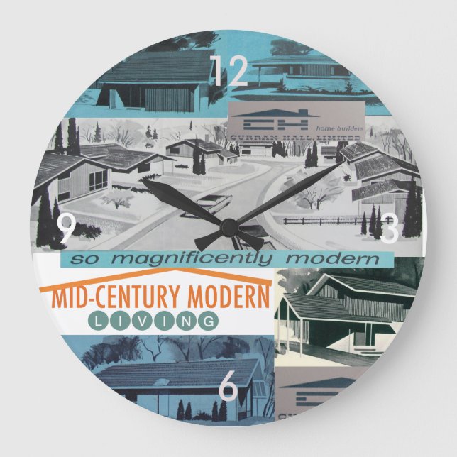 Grande Horloge Ronde Mosaïque moderne des années 60 rétro-licious ! (Recto)