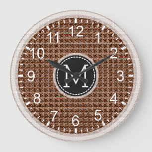 Grande Horloge Ronde Mosaïque moderne Monogramme #13