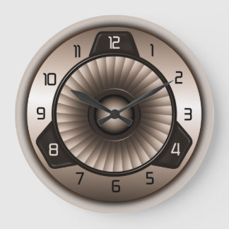 Grande Horloge Ronde Moteur à réaction en acier - Grandes cordes rondes