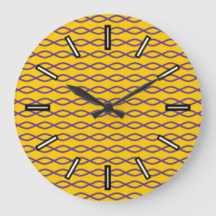 Grande Horloge Ronde Motif à chaîne pourpre sur un Arrière - plan ja