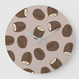 Grande Horloge Ronde Motif à la noix de coco