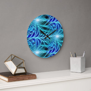 Grande Horloge Ronde Motif à répétition électrique bleu brillant