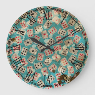 Grande Horloge Ronde Motif affligé d'Alice du pays des merveilles