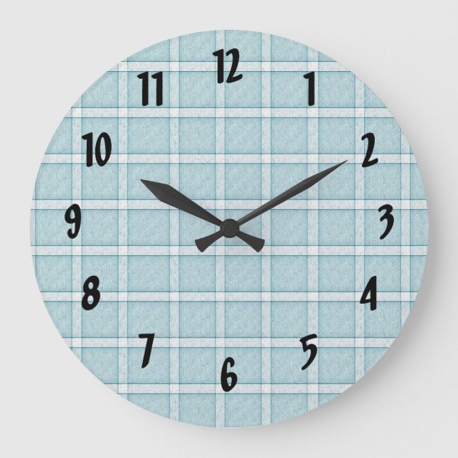 Grande Horloge Ronde Motif Aqua Blue Tile (Recto)