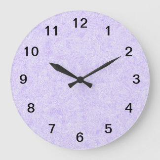 Grande Horloge Ronde Motif Arrière - plan violet clair.
