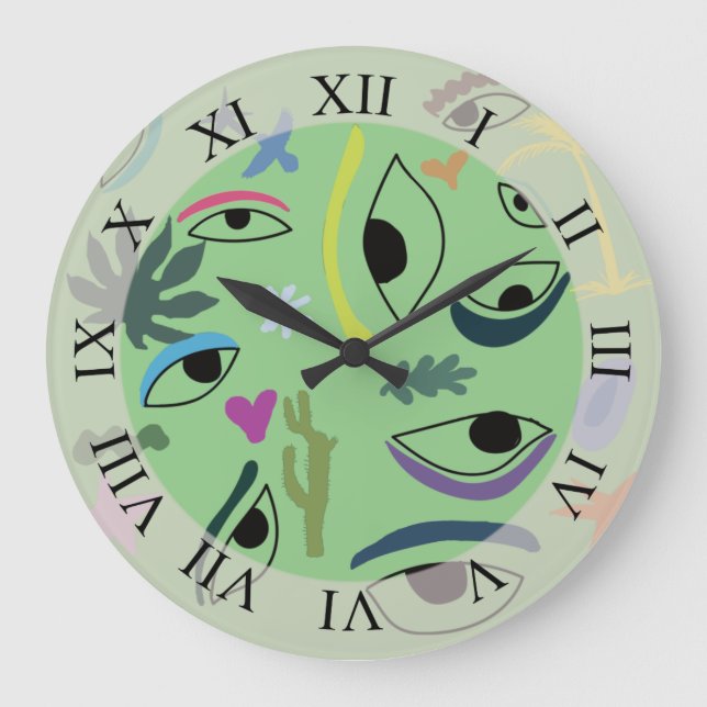 Grande Horloge Ronde Motif artistique Abstrait (Recto)