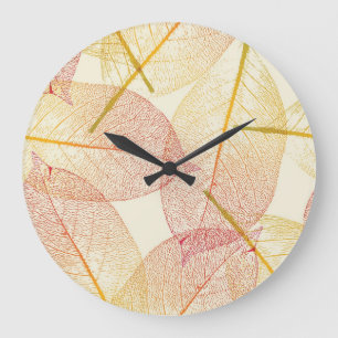 Grande Horloge Ronde Motif automne