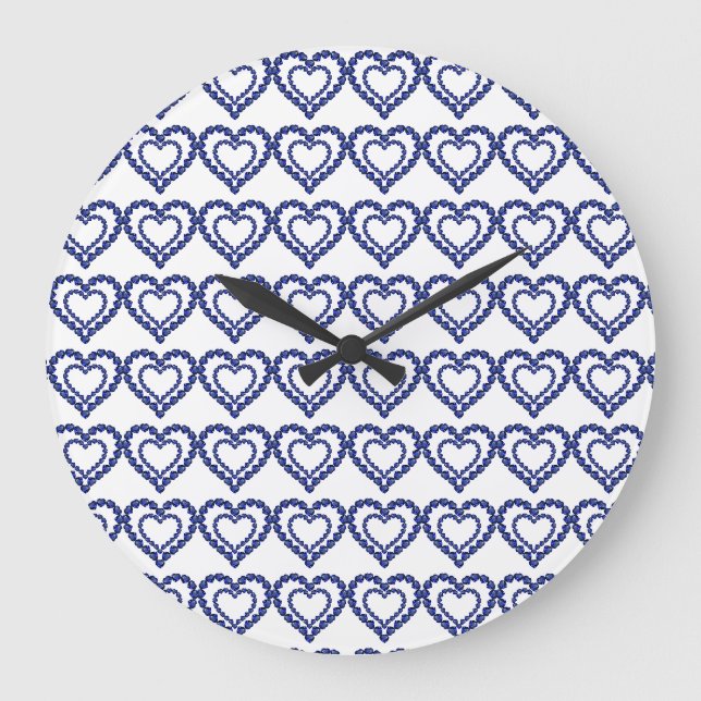 Grande Horloge Ronde Motif bleu (Recto)