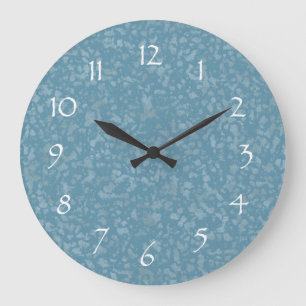 Grande Horloge Ronde Motif bleu turquoise