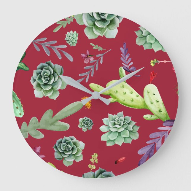 Grande Horloge Ronde Motif Cactus 4 (Recto)