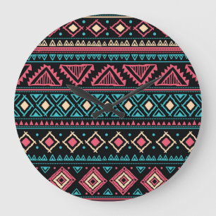 Grande Horloge Ronde Motif d'affaires Vintage tribal