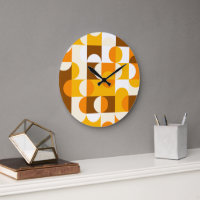 Motif d'art rétro orange été jaune marron foncé