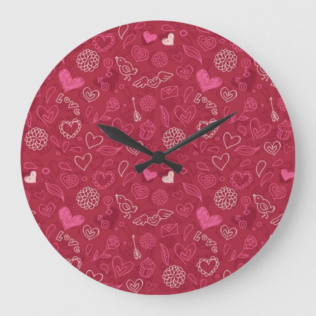 Grande Horloge Ronde Motif de coeur (Recto)