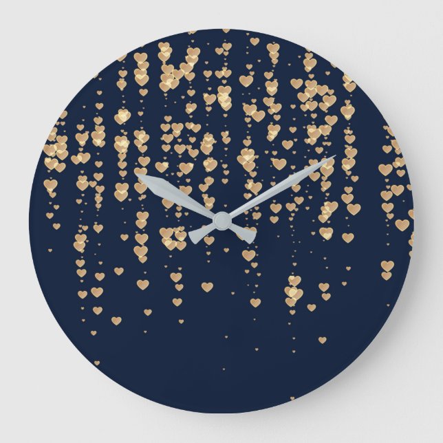 Grande Horloge Ronde Motif de coeur 23 (Recto)