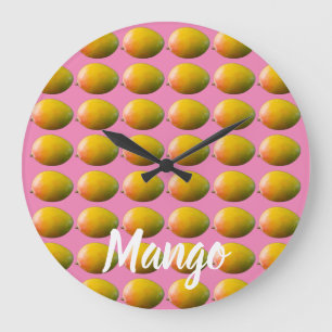 Grande Horloge Ronde Motif de fruits de mangue pour végétarien et végét