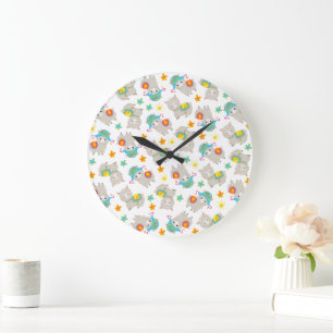 Grande Horloge Ronde Motif De Llamas, Cute Llamas, Alpacas, Fleurs